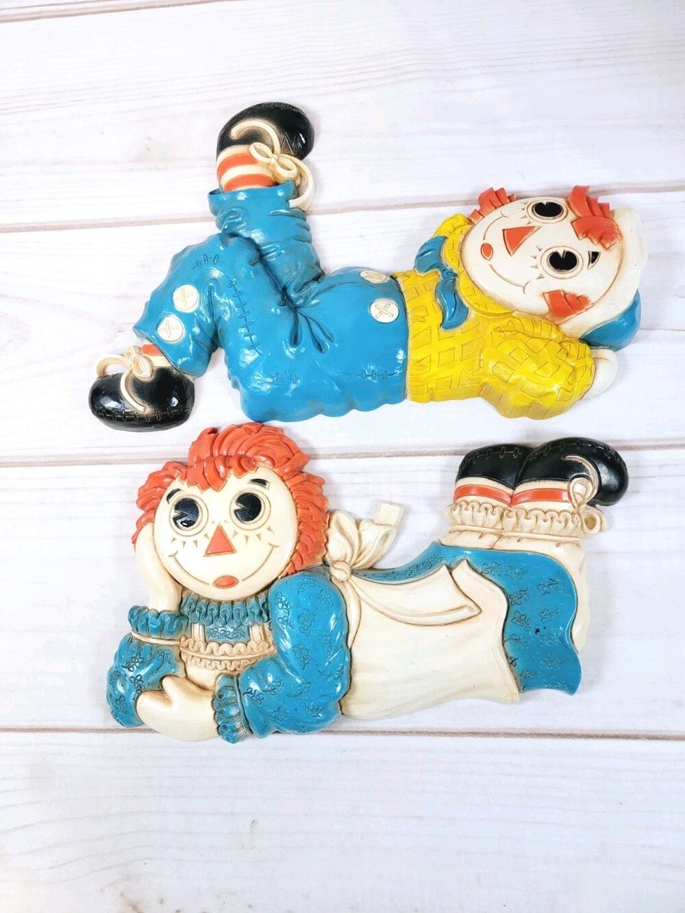 Raggedy Andy Raggedy Ann Wall Hanging Bobbs Merrill Vintage 1977 Set